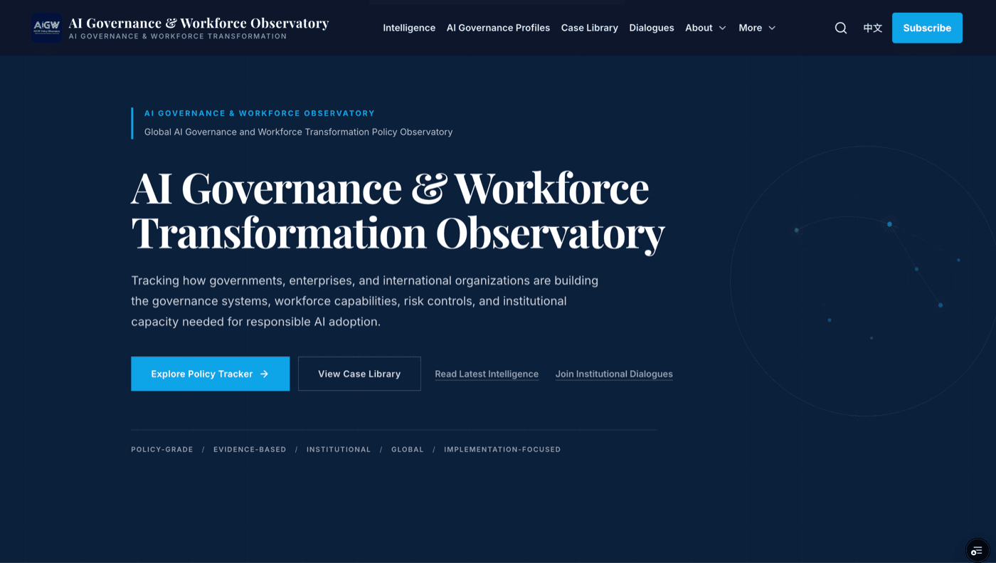 Global AI Governance and Workforce Transformation Policy Observatory homepage