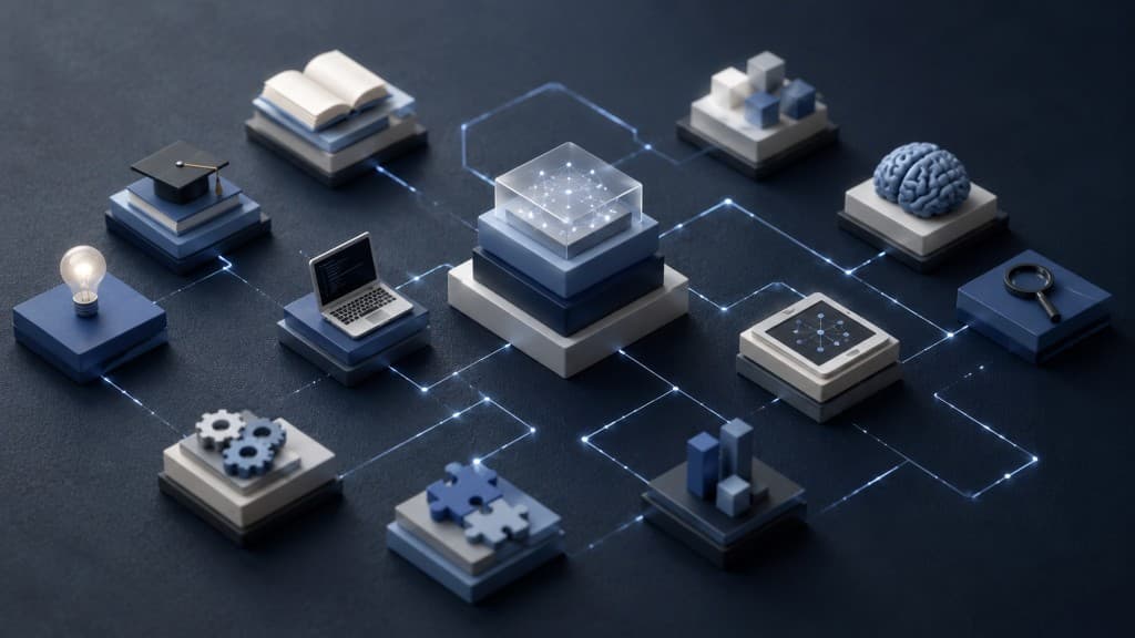 Conceptual illustration of AI risk, oversight, and uncertainty in institutional settings