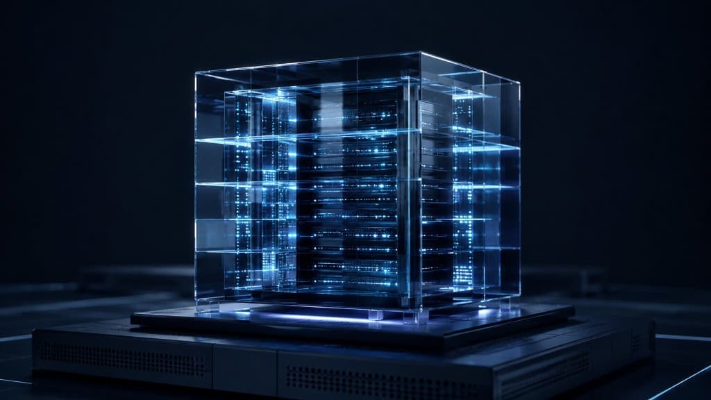 Abstract visualization of a high-density data core representing enterprise AI adoption at scale