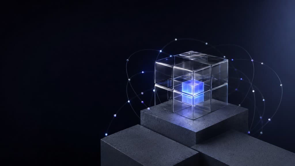 Isometric illustration of interconnected themes in AI governance, education, and institutional systems